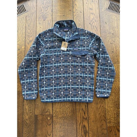 Patagonia Men's Lightweight Synchilla Snap Fleece Pullover Size Small Snow Beam - Picture 1 of 7